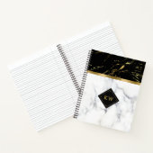Wit & Zwart Faux Marmer combinatie Notitieboek (Binnen)