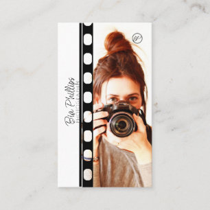 Wit & Zwart Film Uw foto & Logo Fotografie Visitekaartje