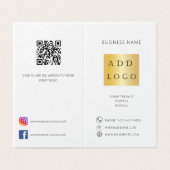 Wit zwart foto logo QR code zakelijke brochure Kaart (Buitenkant ongevouwen)
