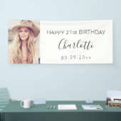 Wit zwart foto verjaardagsfeestje spandoek (Beurs)