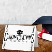 Wit & Zwart Gefeliciteerd met de Afstudeerdatum Bedankkaart