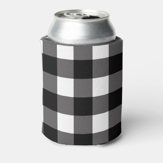 Wit & Zwart geruit Buffalo Plaid Blikjeskoeler (Blikje Achterkant)