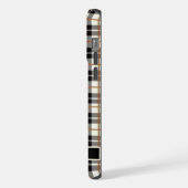 Wit Zwart Grijs Rood Geruit iPhone Hoesje (Linkerkant)