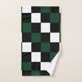 Wit Zwart Groen Schachbrett Bad Handdoek (Handdoek)