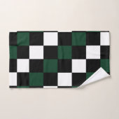 Wit Zwart Groen Schachbrett Bad Handdoek (Handdoek)