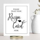 Wit Zwart Hart Bruiloft Recept Bord Poster