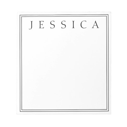 Wit & Zwart | Je Naam Notitieblok (Voorkant)