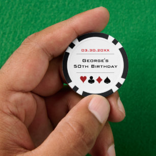 Wit Zwart Las Vegas Casino Poker Chip Verjaardag