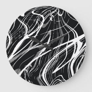 Wit Zwart Marmer: Abstract Grote Klok