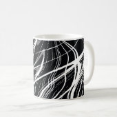 Wit Zwart Marmer: Abstract  Koffiemok (Voorkant rechts)