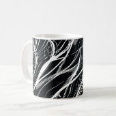 Wit Zwart Marmer: Abstract  Koffiemok (Voorkant links)