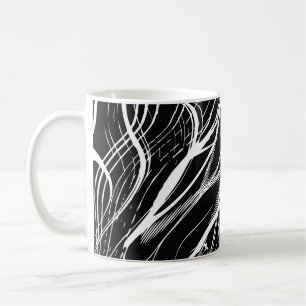 Wit Zwart Marmer: Abstract Koffiemok