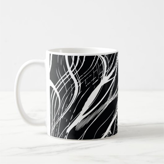 Wit Zwart Marmer: Abstract  Koffiemok (Links)