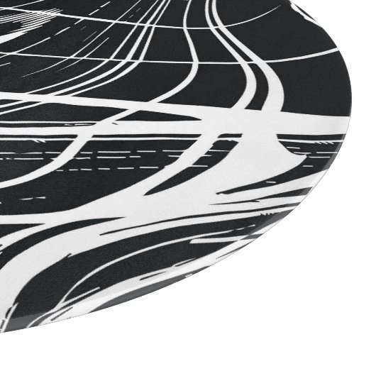 Wit Zwart Marmer: Abstract Snijplank (Hoek)