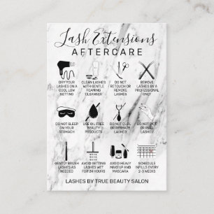 Wit Zwart Marmeren Lash Extensions Aftercare Icon Visitekaartje