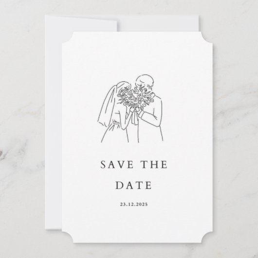 Wit & Zwart Minimale Uitnodiging2025 Kaart (Achterkant)