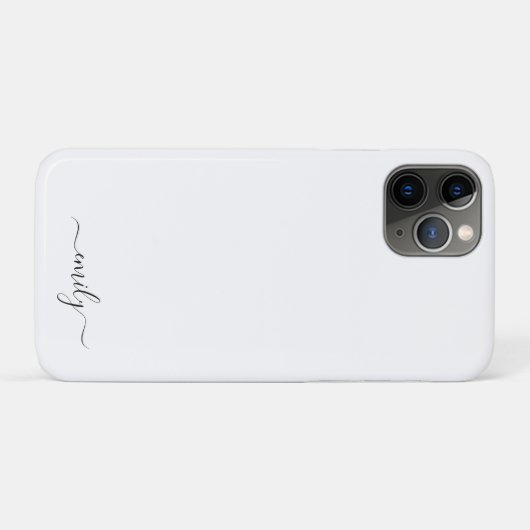 Wit Zwart Modern Script Monogram Naam Case-Mate iPhone Case (Achterkant (horizontaal))