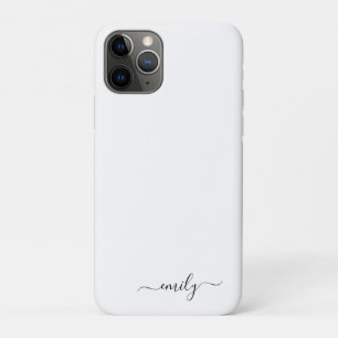 Wit Zwart Modern Script Monogram Naam iPhone 11 Pro Hoesje