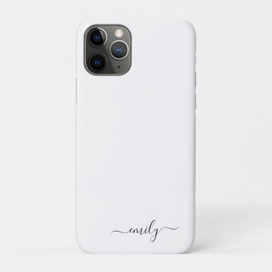 Wit Zwart Modern Script Monogram Naam Case-Mate iPhone Case (Achterkant)