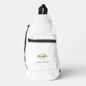 Wit zwart monogram initialen naam modern sling bag (Voorkant)