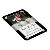 Wit & zwart parel lint foto opslaan van de datum magneet (Rechterzijde)