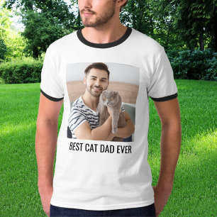 Wit Zwart Persoonlijke Kat Vader Familie Huisdier  T-shirt