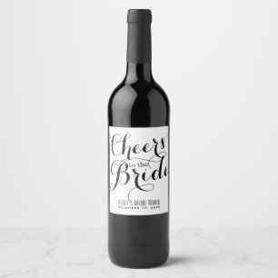 Wit & Zwart PROOST OP DE BRUID Bruids Wijn Etiket