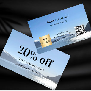 Wit zwart qr code aangepaste foto logo business kortingskaartje