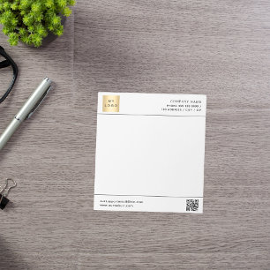 Wit zwart QR code business logo letterhead Notitieblok