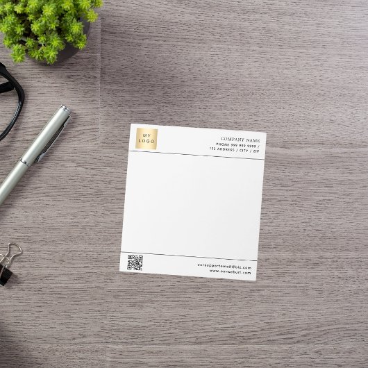 Wit zwart QR code business logo letterhead Notitieblok