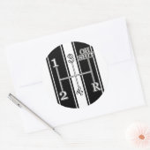 Wit Zwart Race Stripes Shift knop Sticker (Envelop)