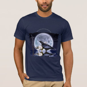 WIT & ZWART RAVENS, TOTEM & FULL MOON T-Shirt