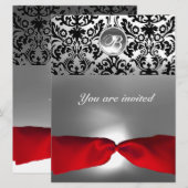 WIT ZWART RODE LINT DAMAST MERKTEKEN STEEN MONOGRA KAART (Voorkant / Achterkant)