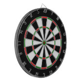Wit, Zwart, Rood en Groen Metaalkooi Dartboard Dartbord (Voorkant Links)