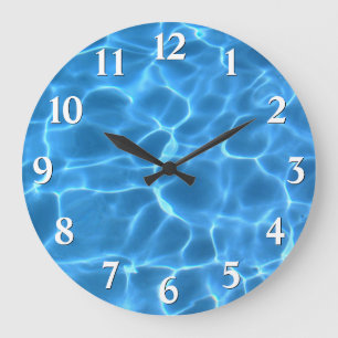 Wit Zwart Slagschaduw Nummers Blauwe Zwembad Grote Klok