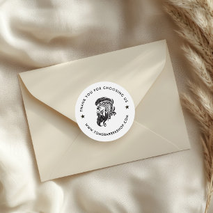Wit Zwart Typografie Custom Hair Logo Ronde Sticker