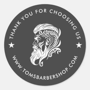 Wit Zwart Typografie Custom Wit Haar Logo Ronde Sticker