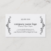Wit & Zwart Versierd Grens Lijst Visitekaartje (Achterkant)