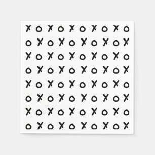 Wit & Zwart X O XO X&O's Trendige Cute Servet