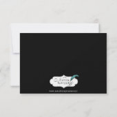 Wit Zwart Zilver Damast Wedding Response Kaart (Achterkant)