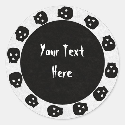 Wit-zwarte schedel Stickers (Voorkant)