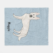 Wit Zwitsers Herder Wit GSD Cartoon Hond Blauw Fleece Deken (Voorkant (Horizontaal))