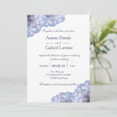 Witblauwe lila bloemen bruiloft kaart (Staand voorkant)