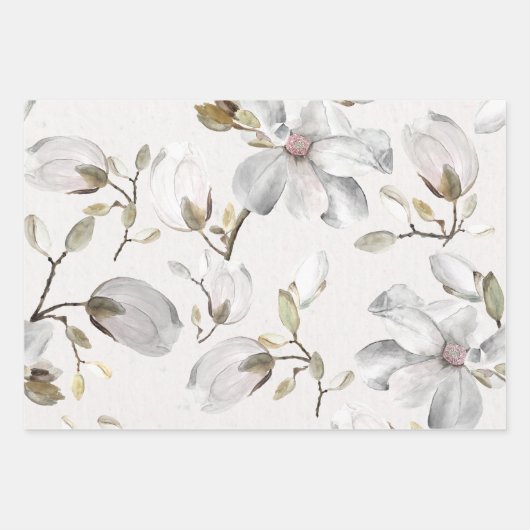 Witbloesem Wrapping Papier Inpakpapier Vel (Voorkant 3)