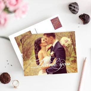  witboek bruiloft Foto Hartelijk dank Briefkaart