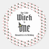 Witch 1st Birthday Ronde Sticker (Voorkant)