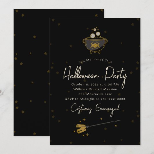 Witch Adulte Halloween Party Invitation (Devant / Derrière)