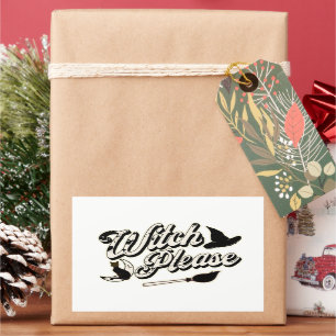 Witch Alsjeblieft   Halloween Rechthoekige Sticker