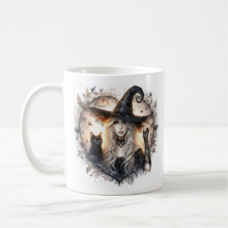 Witch and Black Cat Coffee Mug Koffiemok