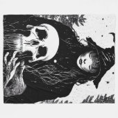 Witch and Skull Fleece Blanket, groot (Voorkant (Horizontaal))